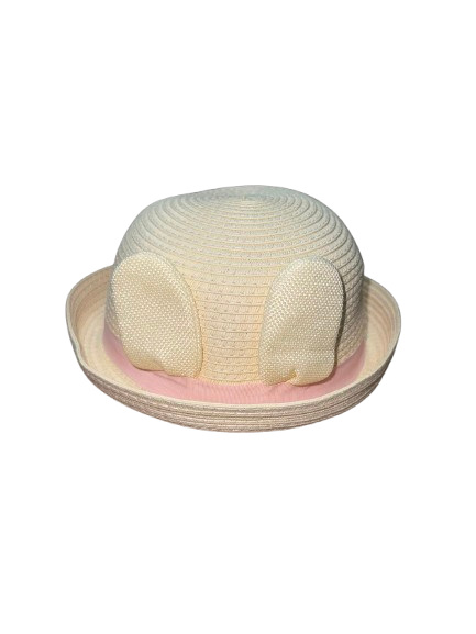 【Nishimatsuya】Pink Ribbon Rabbit Ear Children's Straw Hat