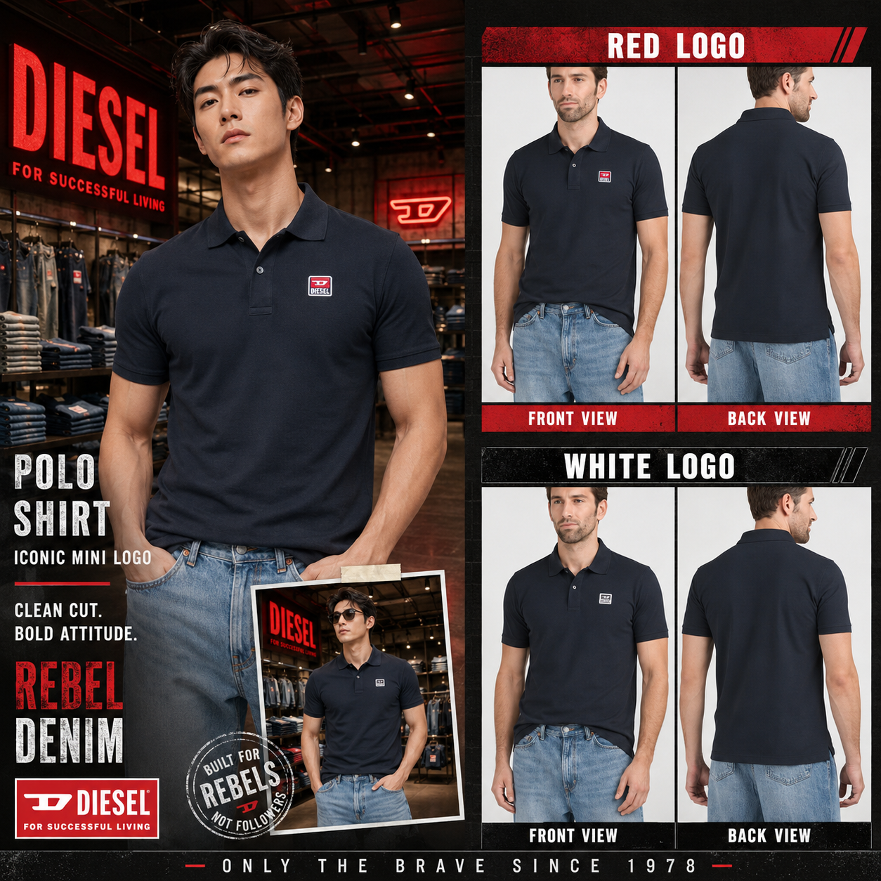 【預購】DIESEL H070746  男裝小Logo Polo短袖上衣