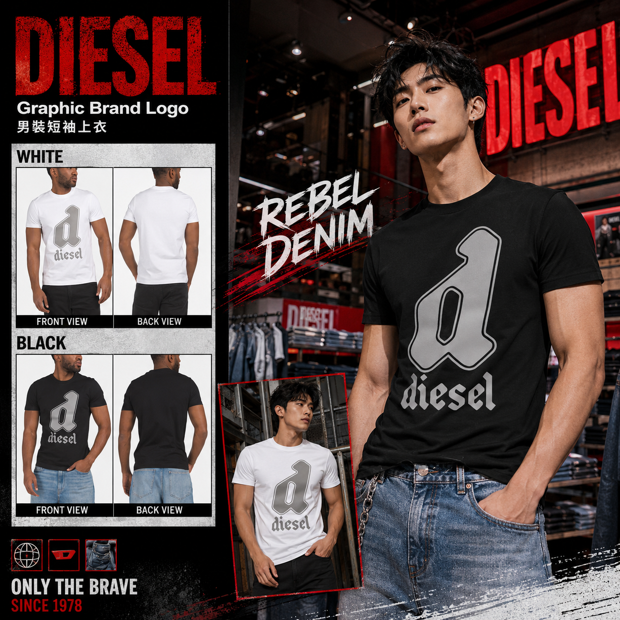 【預購】 DIESEL H070744 Graphic Brand Logo 男裝短袖上衣
