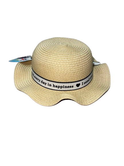 【Nishimatsuya】 Vacation-themed Text Ribbon Children's Straw Hat