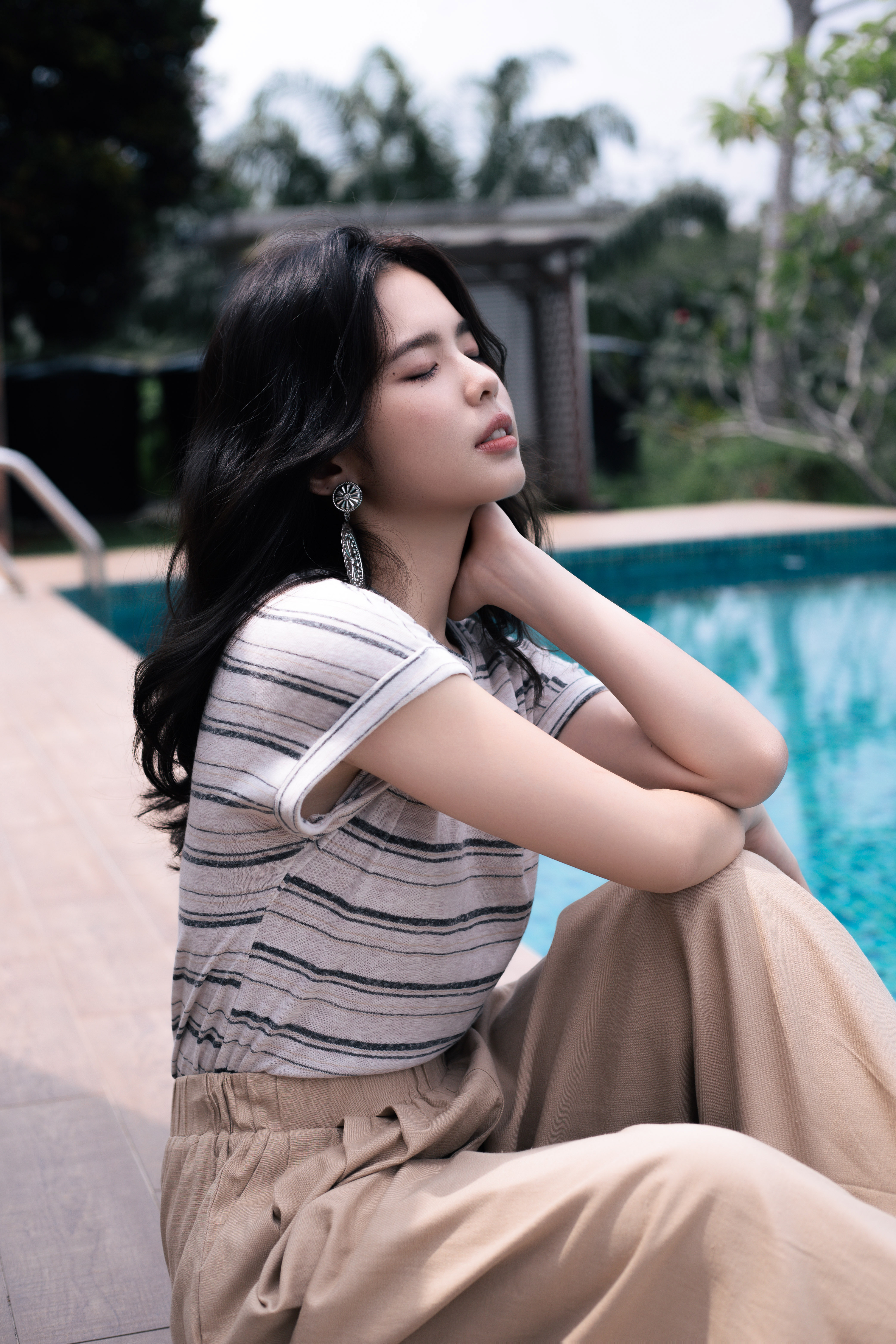 Jayce Dropshoulder Striped Tee Oat - 2814TSOAT