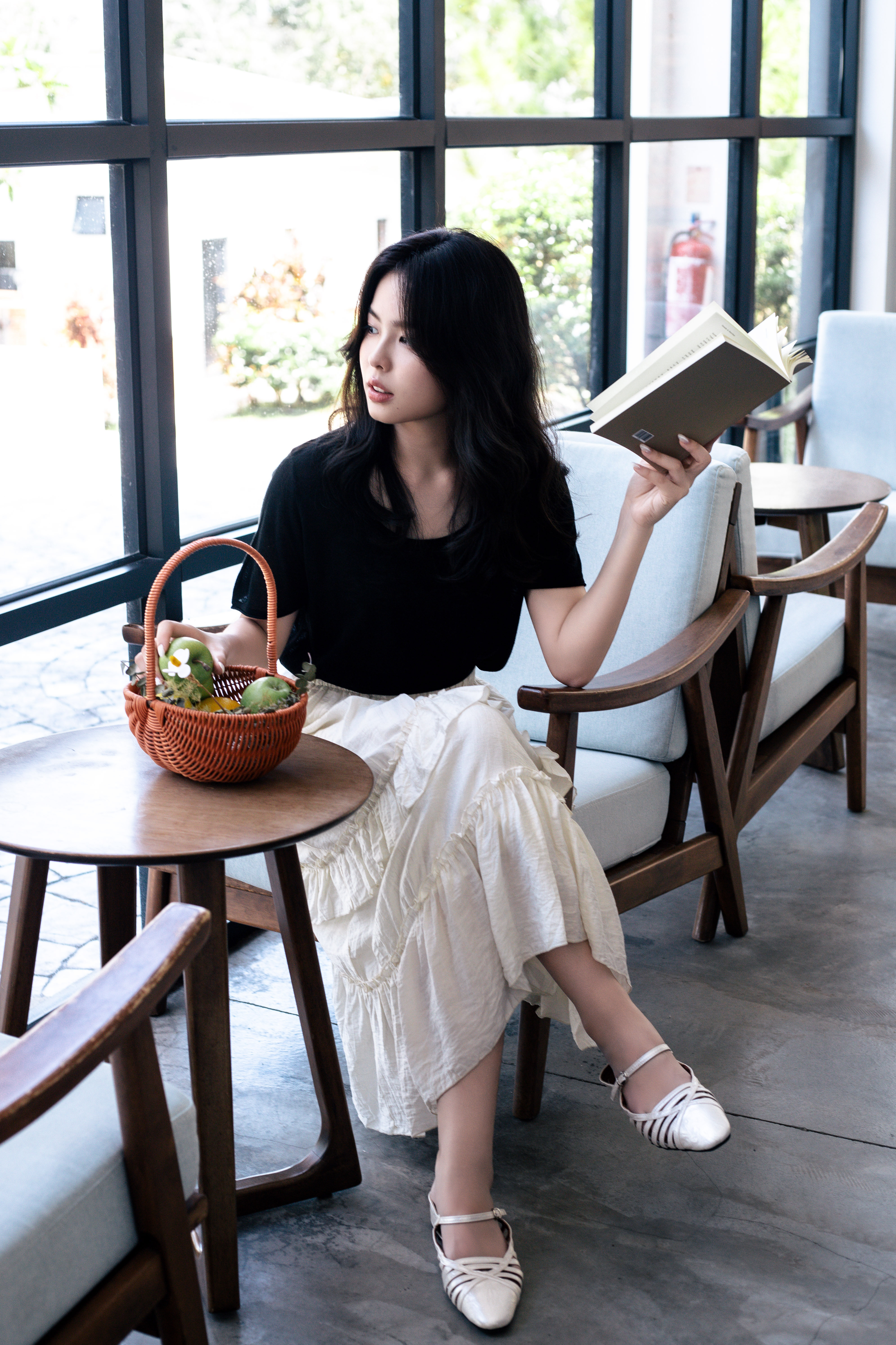 Lacey U Neck Knit Top Black -2822KSBLK