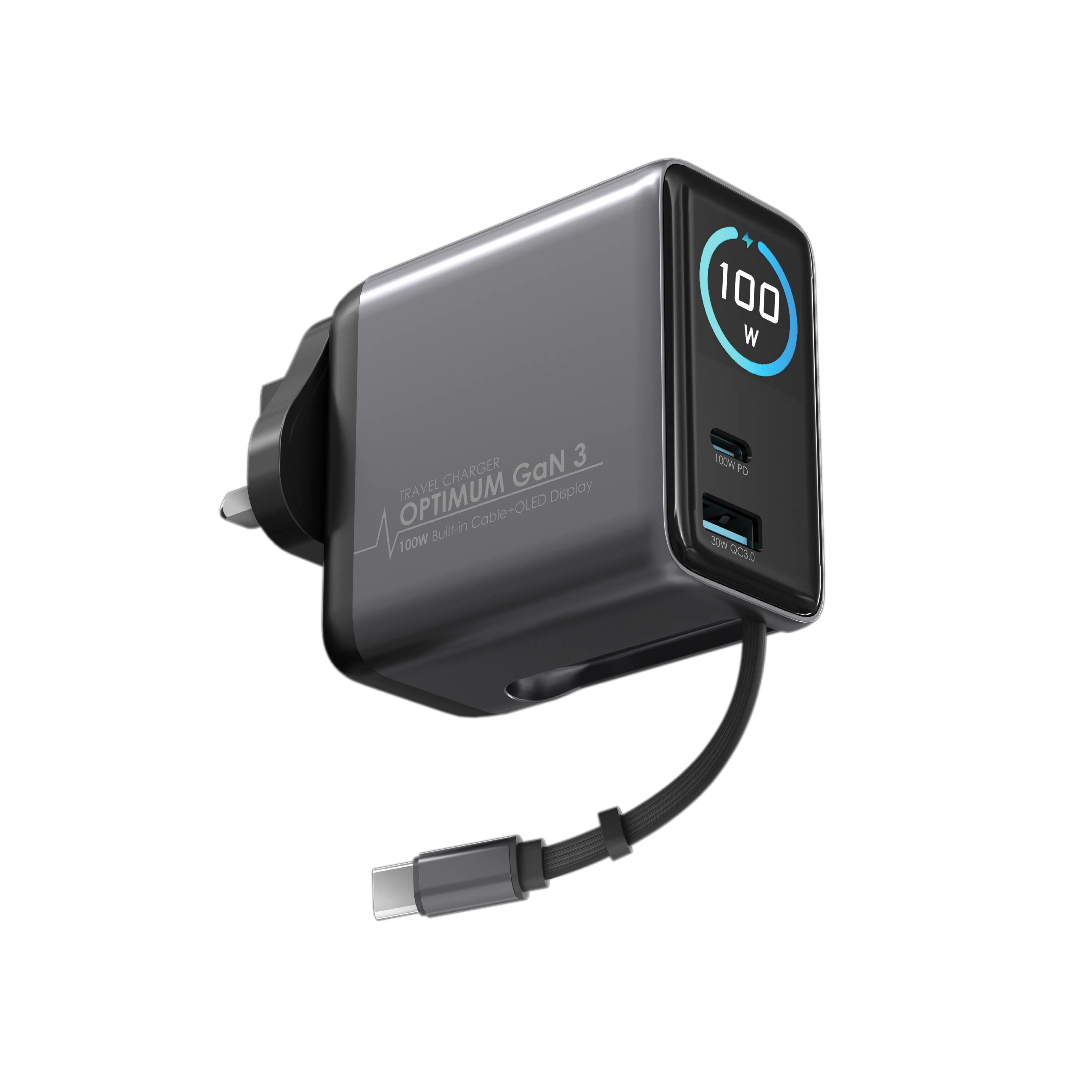 EGO OPTIMUM GaN3 100W 伸縮線旅行充電器