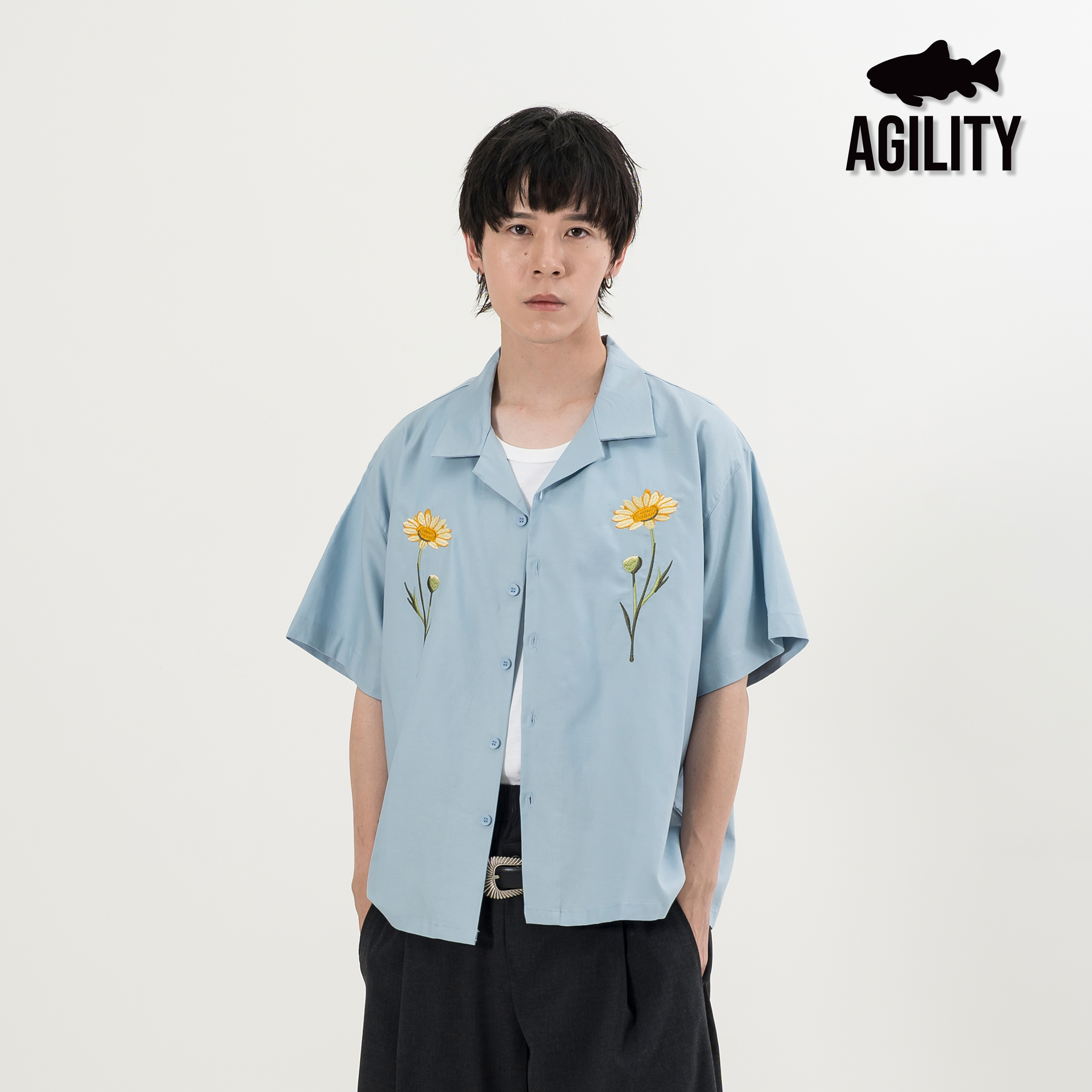 AGILITY Embroidery Cuban Shirts 花朵刺繡 古巴領襯衫 [SH20]