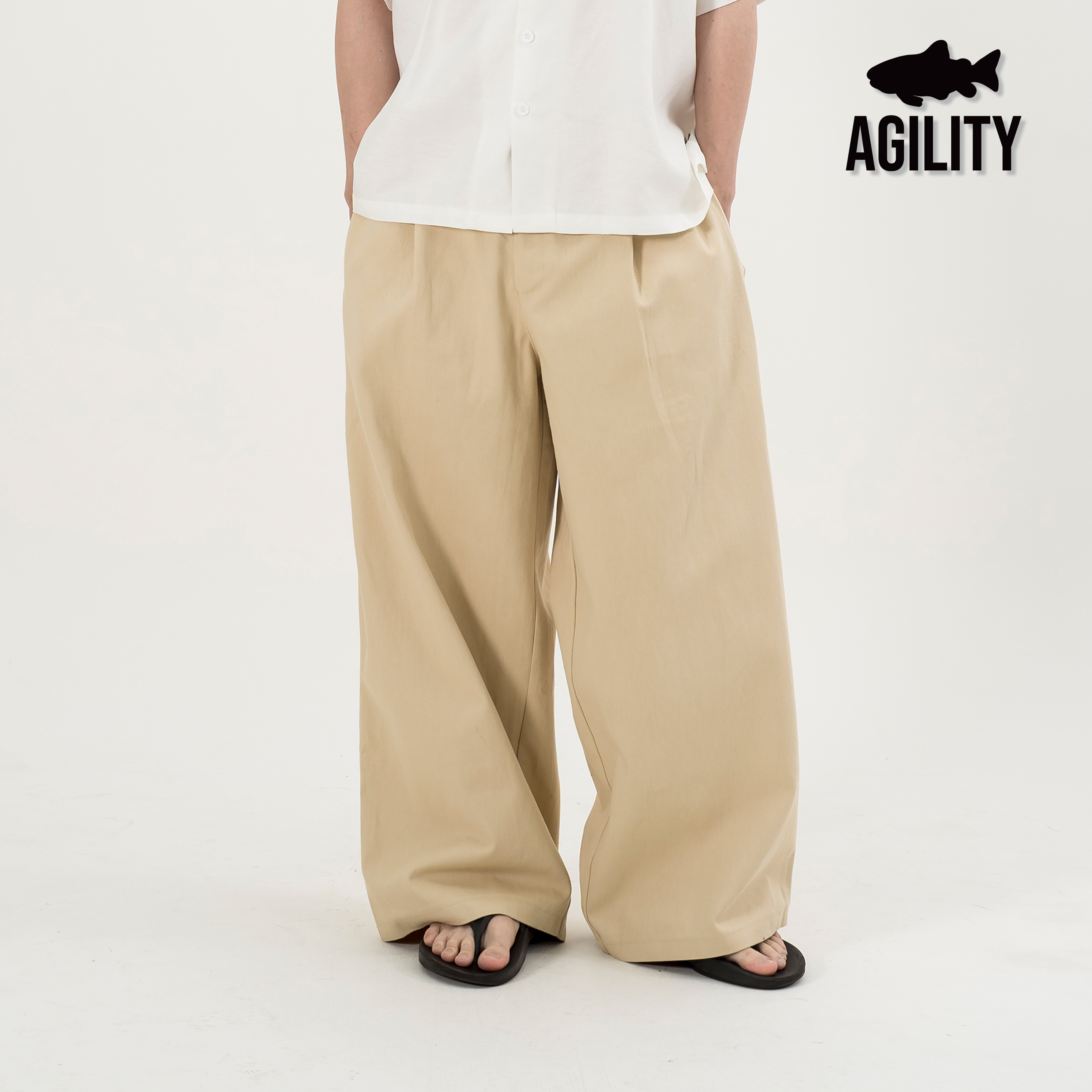 AGILITY Retro Wide Leg Pants 打褶 闊腿長褲 [A3P]