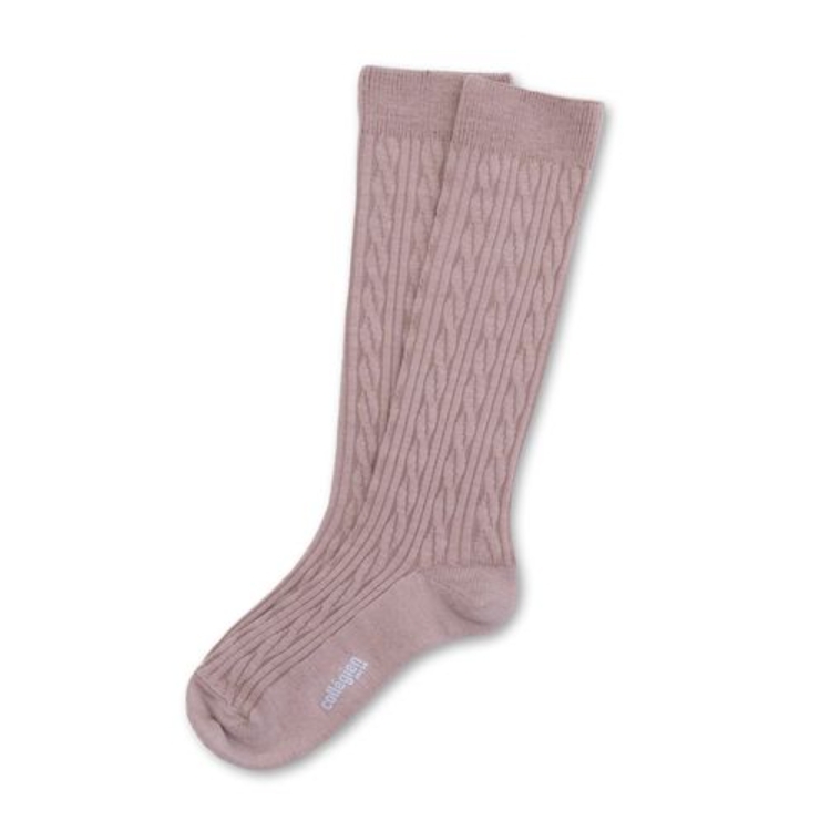 (預購) COLLEGIEN 針織麻花羊毛襪 Alix - 331 Vieux Rose 復古粉