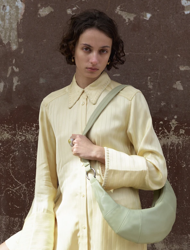 韓國代購 Archivepke Small fling hobo bag (Olive beige)羊皮