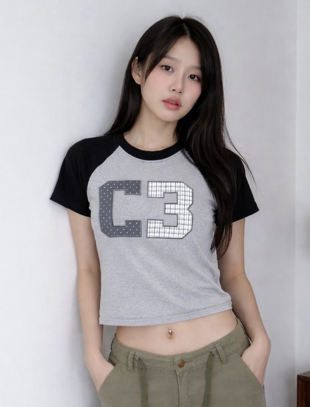 【高質!高性格比!】預訂 波點+格紋刺繡牛角TOP 三色入