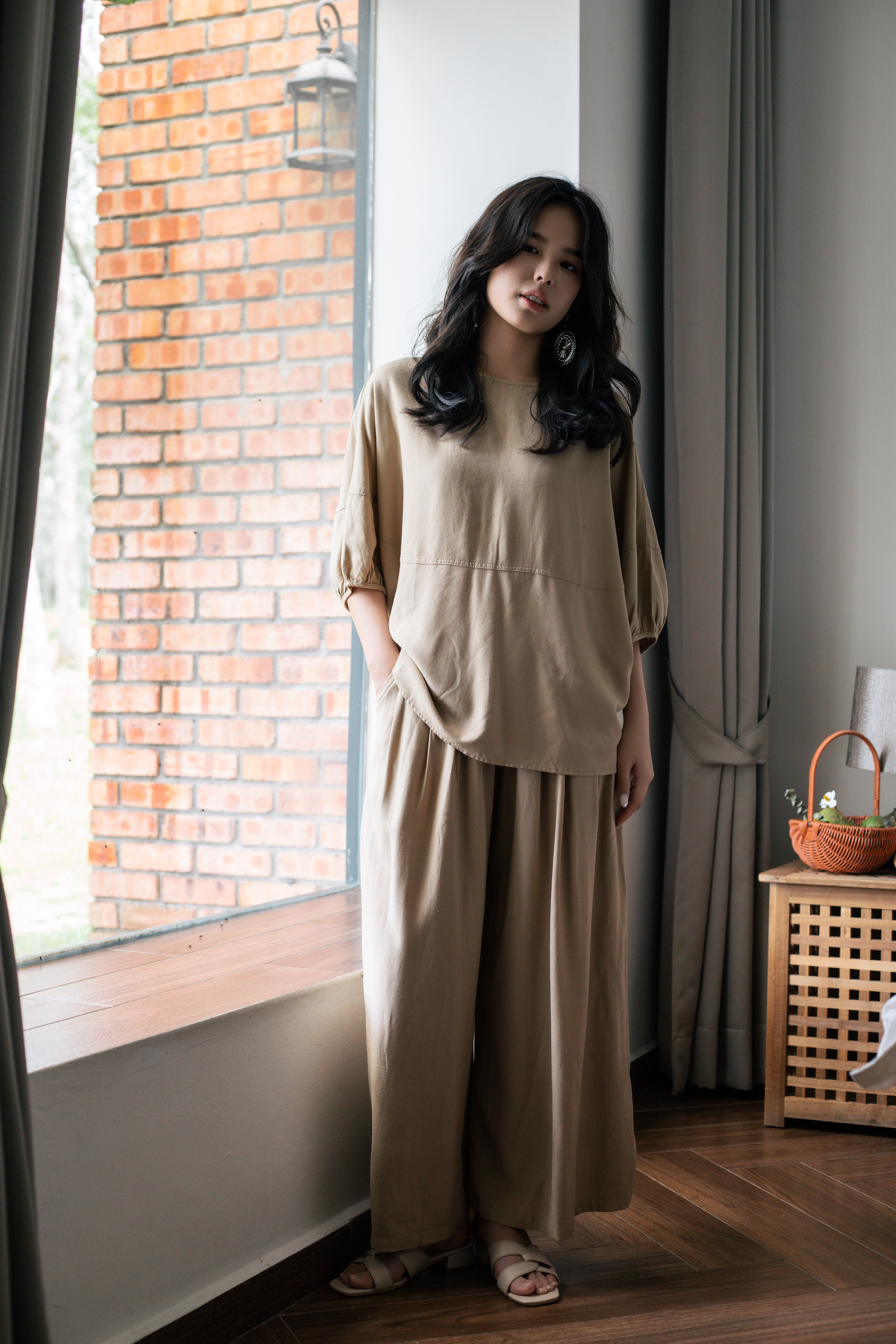 Lumera Panelled  Blouse Khaki- 2811BSKHA