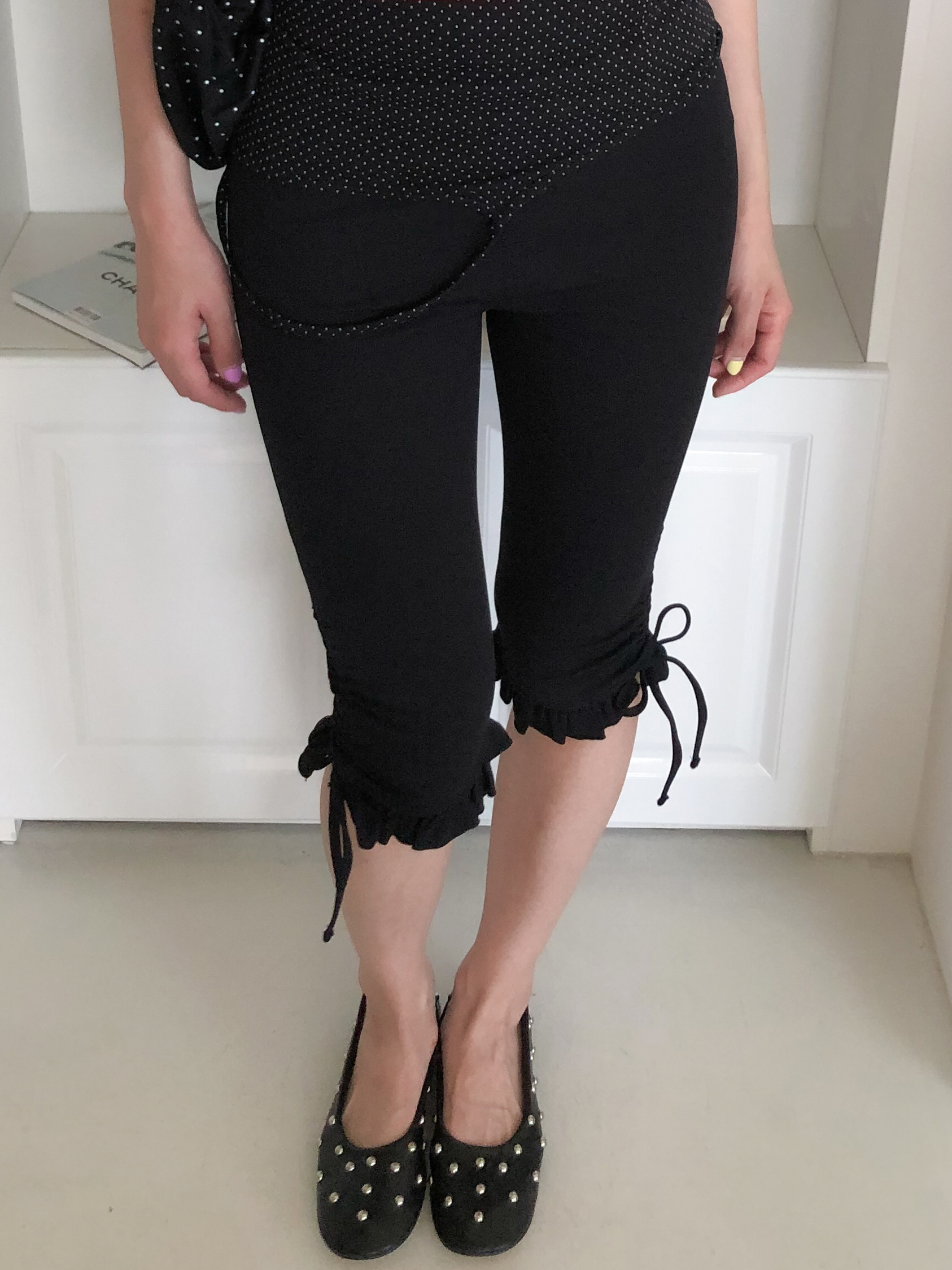 mid-length frill pants #五分褲