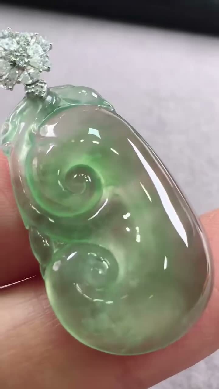 翡翠如意,天然翡翠A玉, 緬甸玉, Jade, Jadeite