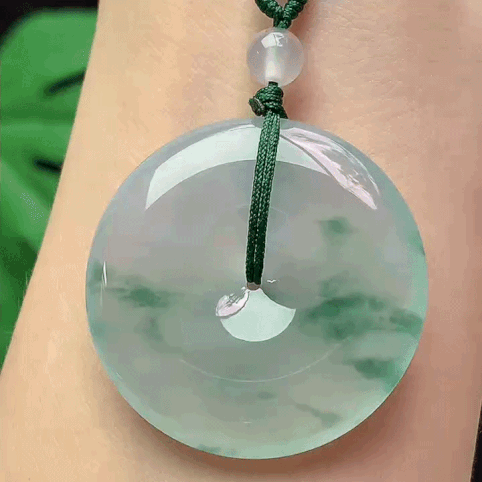 627348 翡翠冰飄花平安扣 (35.8mm直徑)
