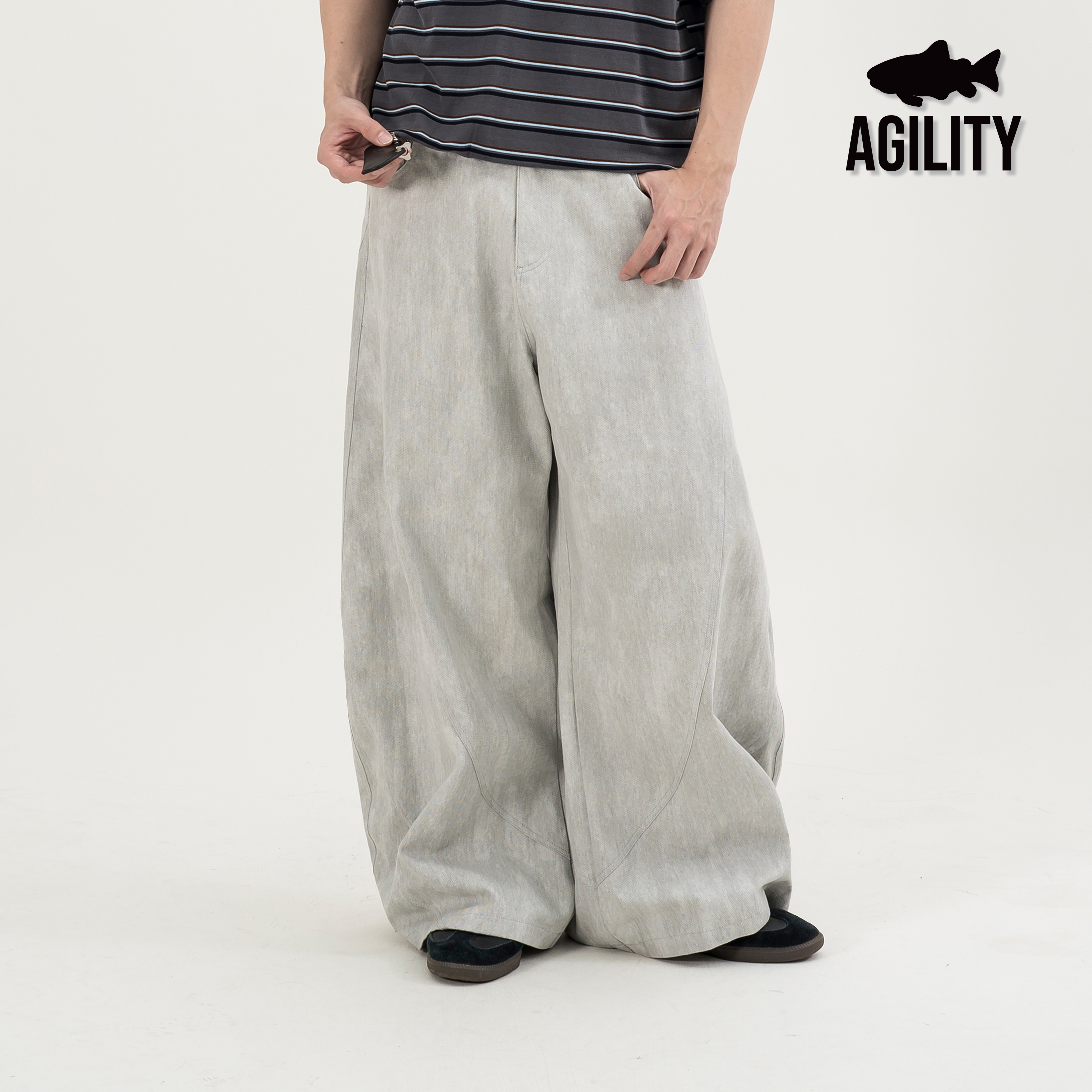 AGILITY Wide Leg Print Denim Jeans 彎刀闊腿 印花 牛仔長褲 [PD98]