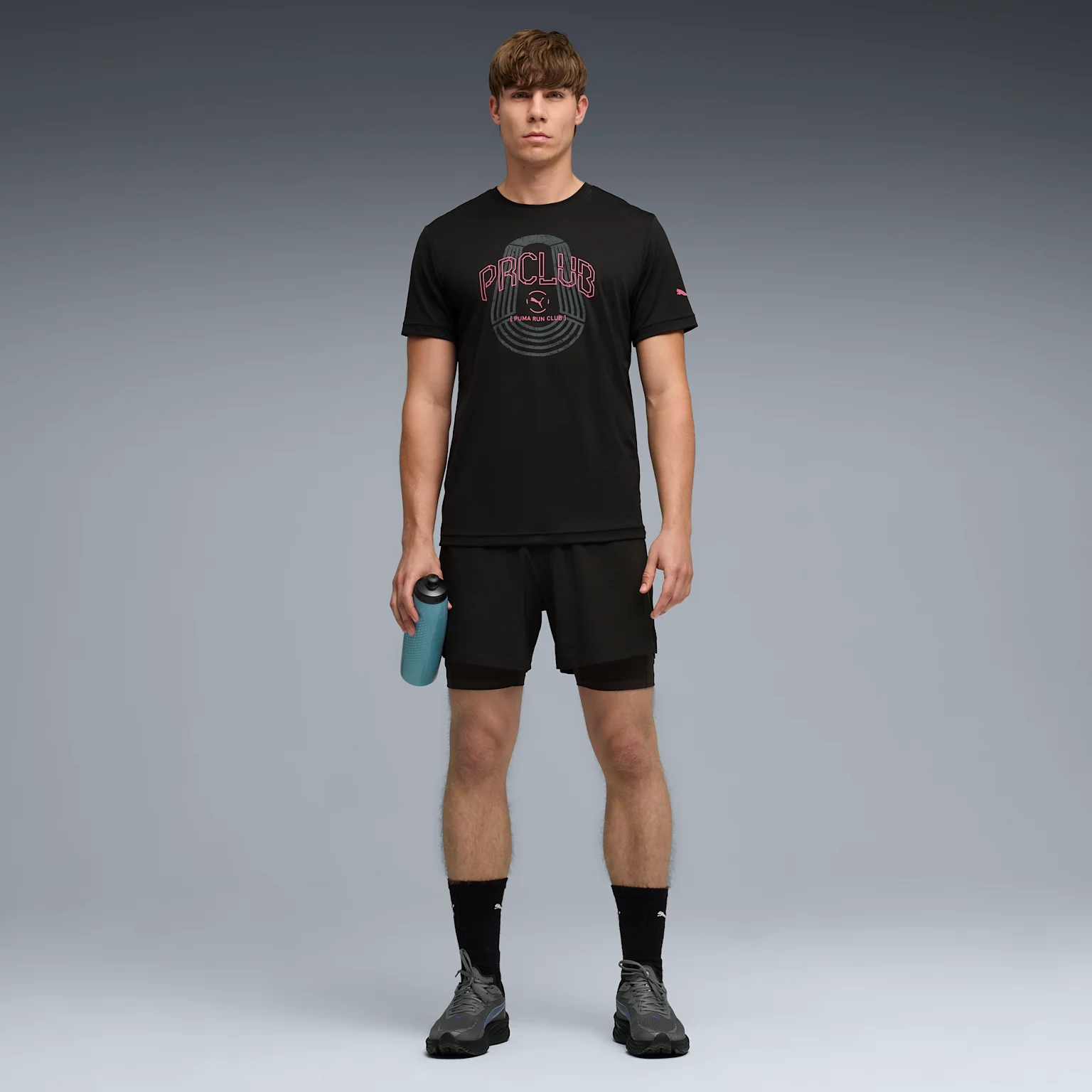 PUMA 短褲 DREAMRUN 跑步系列 黑 2IN1 短風褲 男 52855101