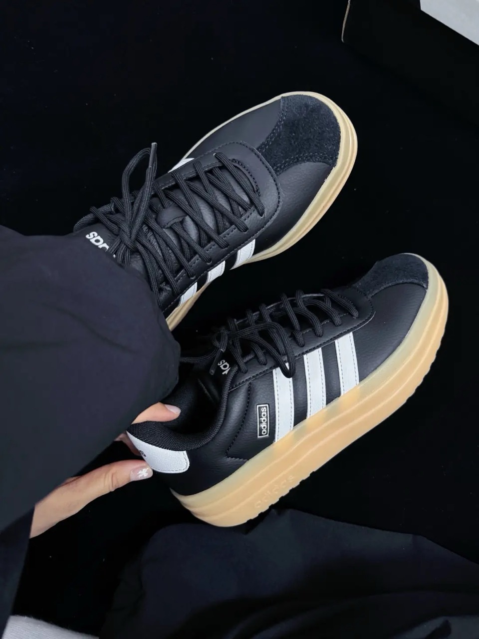 ADIDAS VL COURT BOLD 黑白 焦糖底 皮革 厚底 增高 解構 堆疊 女鞋 IH3081 / 預購