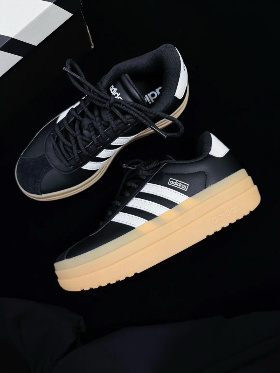 ADIDAS VL COURT BOLD 黑白 焦糖底 皮革 厚底 增高 解構 堆疊 女鞋 IH3081 / 預購