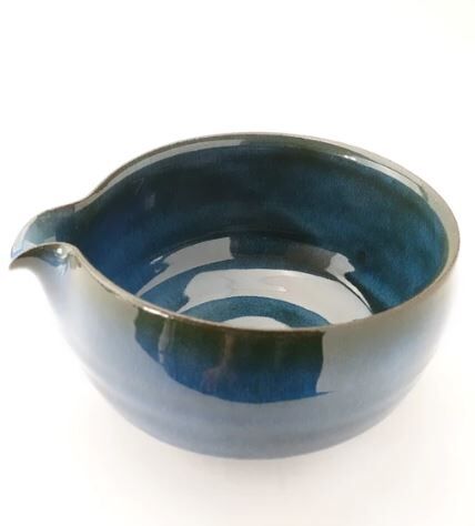 日本製 片口抹茶碗 藍色