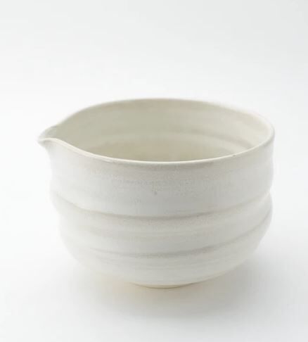 日本製 片口抹茶碗 轆轤師手作 白釉