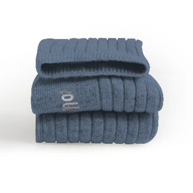 (預購) COLLEGIEN 羊絨羊毛羅紋襪 Chamois - 272 Bleu Jeans 牛仔藍