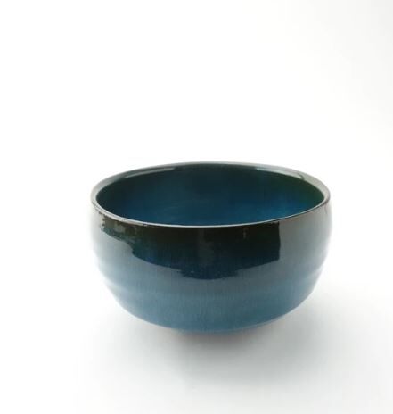 日本製 波佐見燒 抹茶碗 藍色 [筒山太一窯]