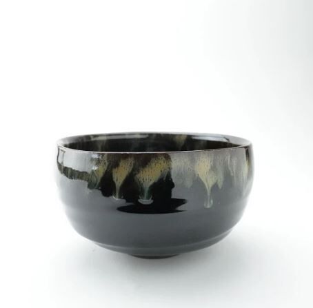 日本製 波佐見燒 抹茶碗 黑琥珀 [筒山太一窯]
