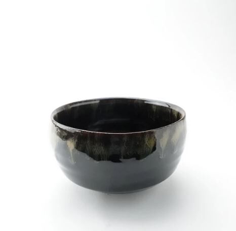 日本製 波佐見燒 抹茶碗 黑琥珀 [筒山太一窯]