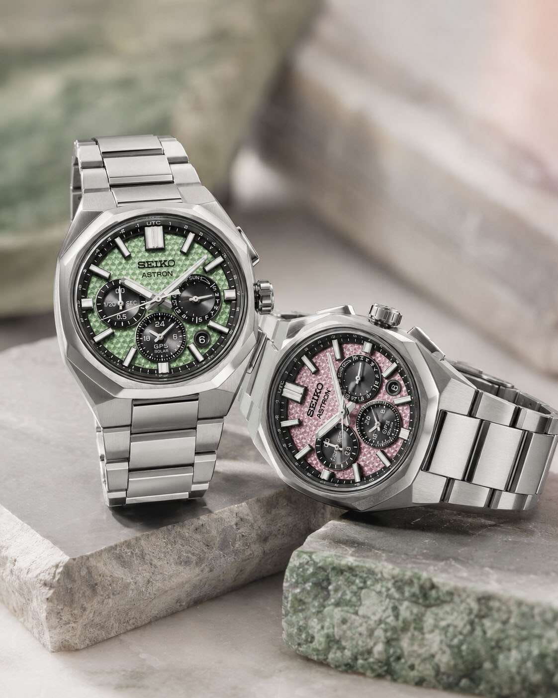 精工 SEIKO ASTRON NEXTER GPS SOLAR 2026 LIMITED EDITION Green HAB005J ,Pink  HAB006J MADE IN JAPAN 太陽能GPS定位水晶鈦金屬雙時區男手錶