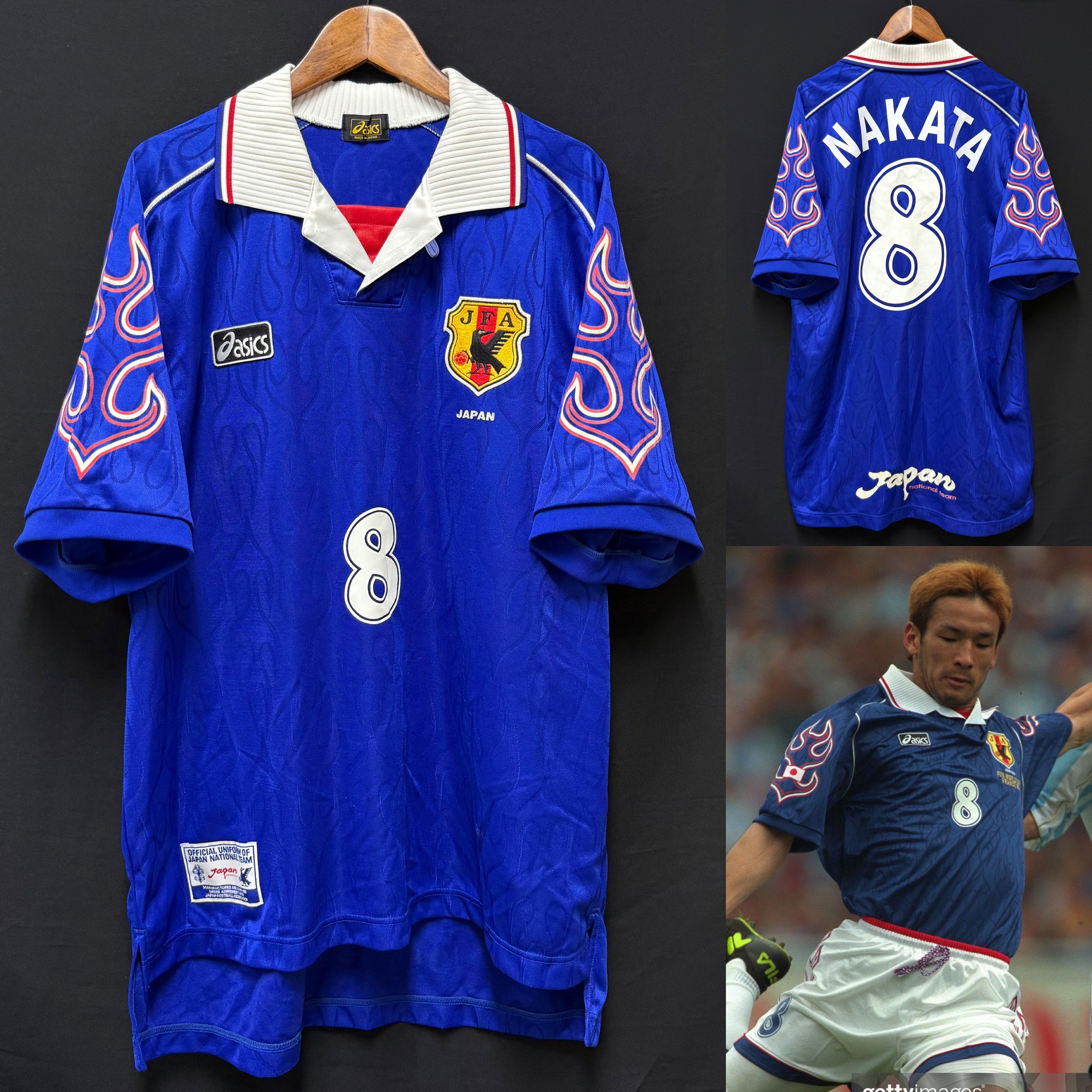 Japan 1998 FIFA World Cup Asics Home Shirt #8 NAKATA
