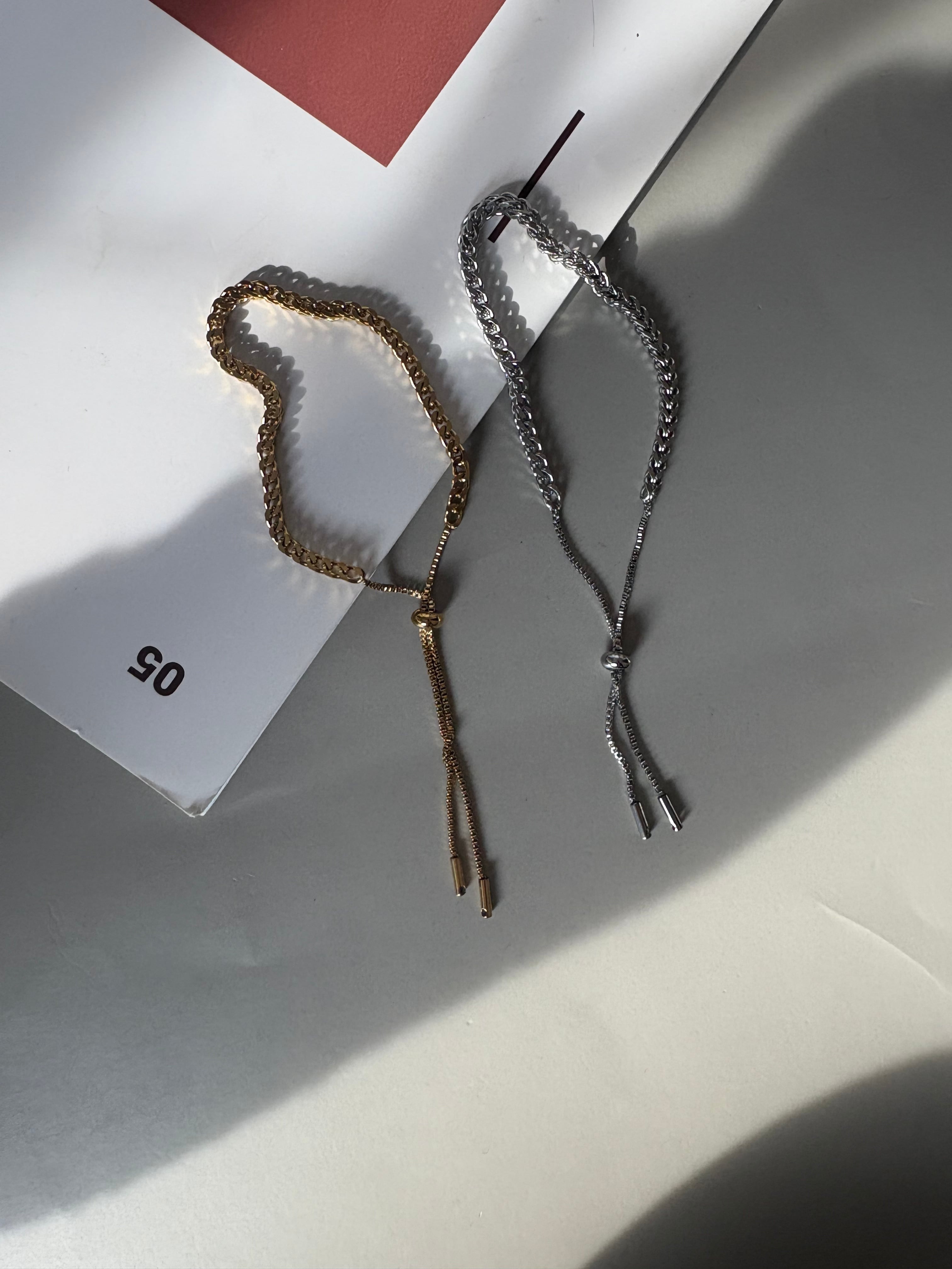 slide curb chain bracelet