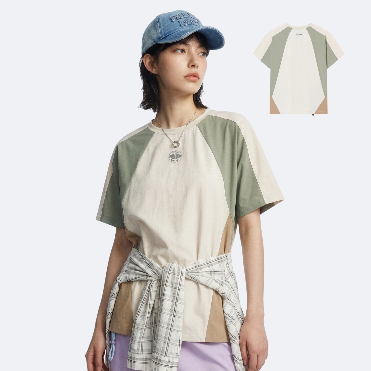 女裝 PALLADIUM LOGO 拼色落肩T裇