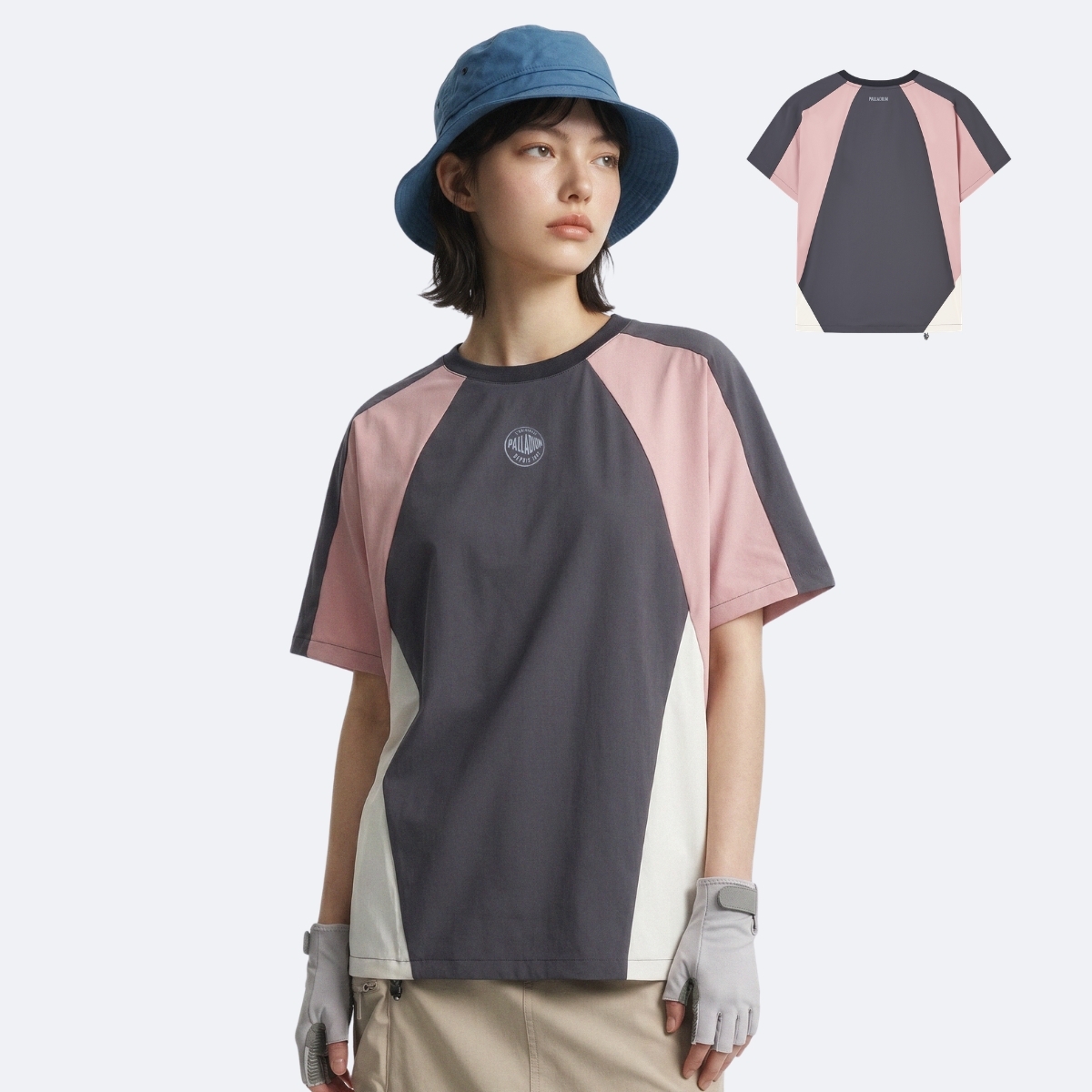 女裝 PALLADIUM LOGO 拼色落肩T裇