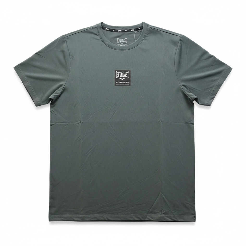 EVERLAST 短T 灰色 LOGO 吸排透氣 短袖 圓領T 男 4121107512