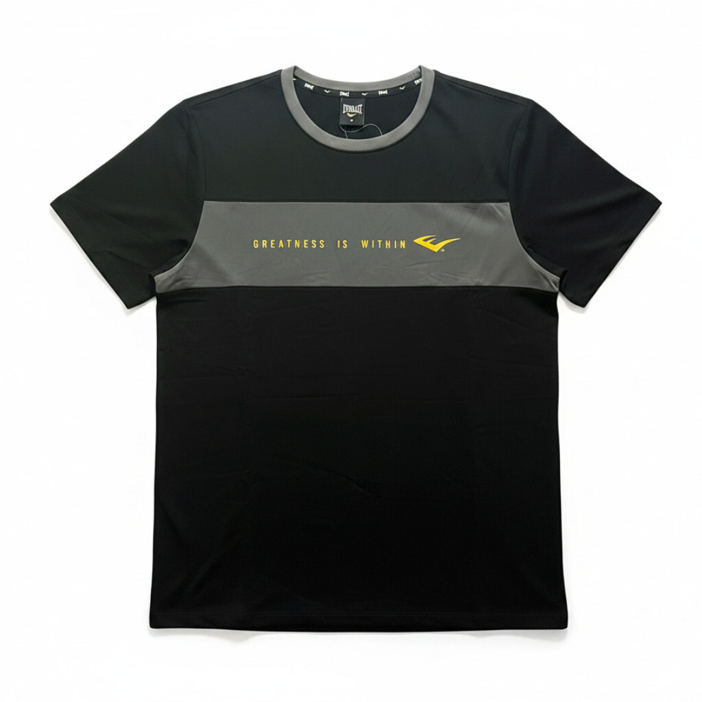 EVERLAST 短T 黑灰 吸濕排汗 短袖 圓領T 男 4121107620