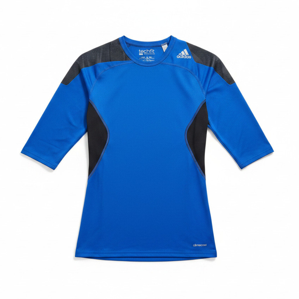 ADIDAS 短T AIS TFCOOL 3/4TE 寶藍色 排汗 緊身短袖 男 AB1454