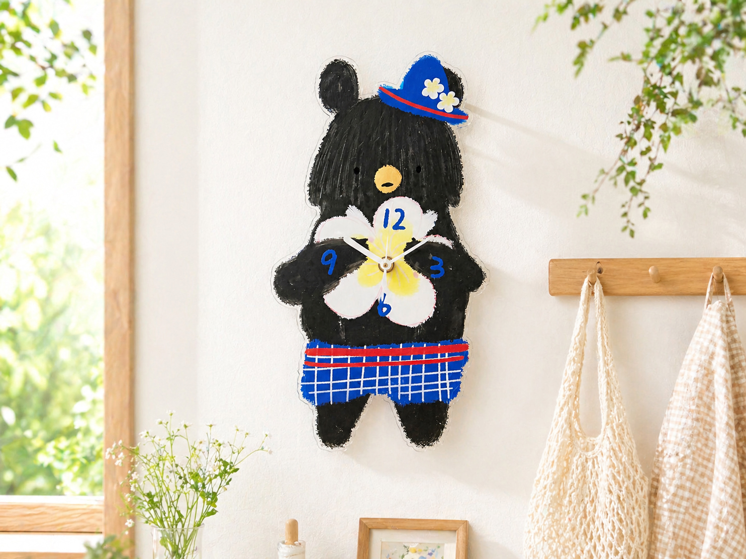 Plum Blossom Bear Wall Clock