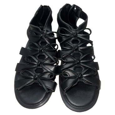 【Nishimatsuya】Kids Girls Multi-Bow Gladiators Cut-Out Sandals (Black)
