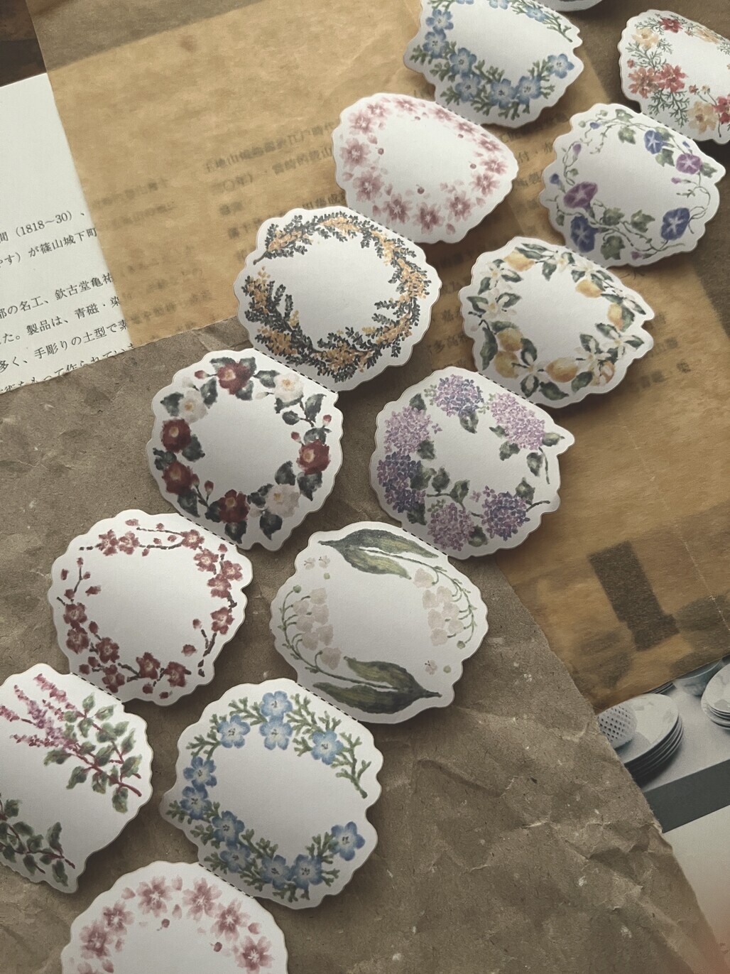 微瘋畫室．花季 4.5cm花圈付箋捲 <整捲/分裝>