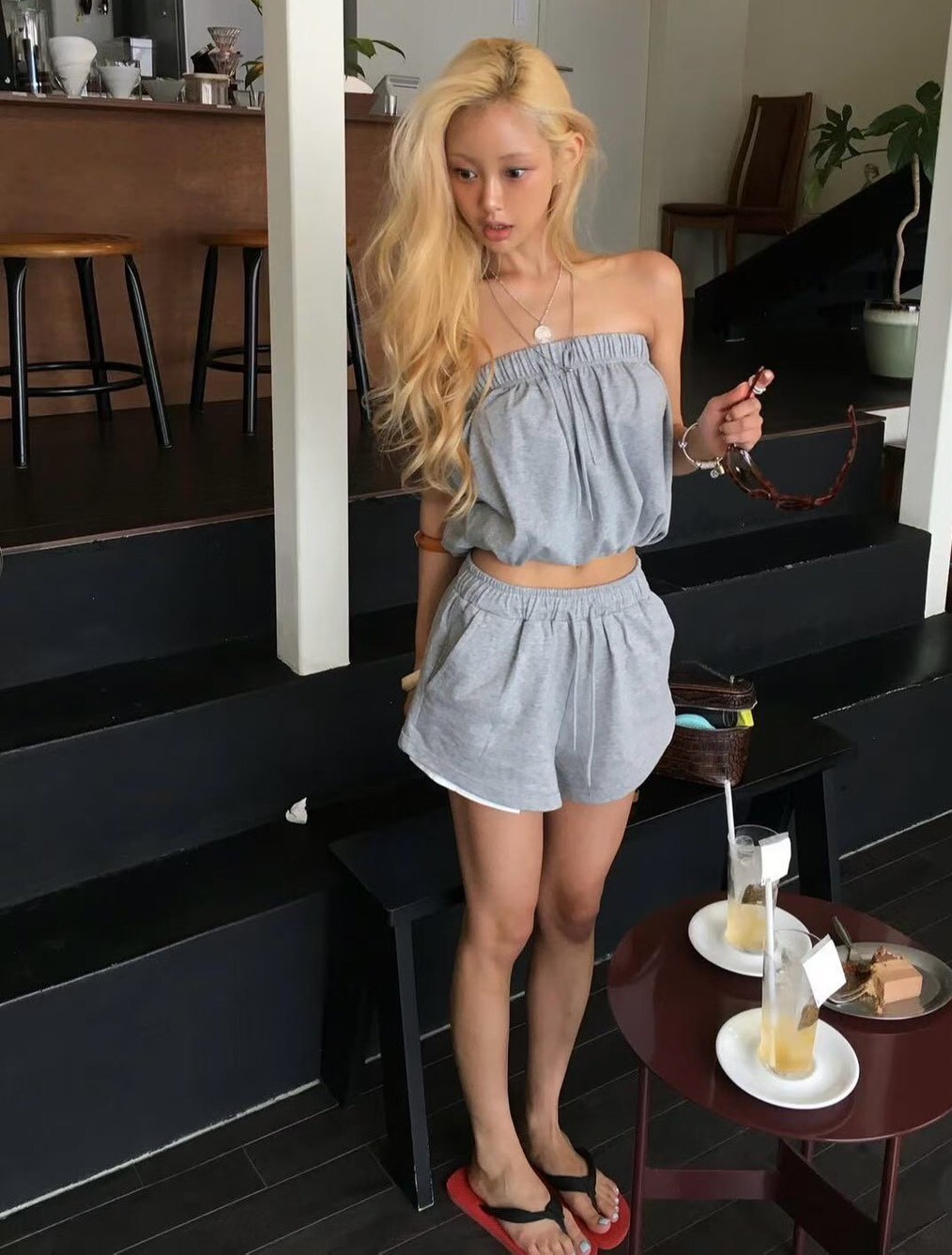 #AJ36歐美平口套裝(咖/白/灰/墨)