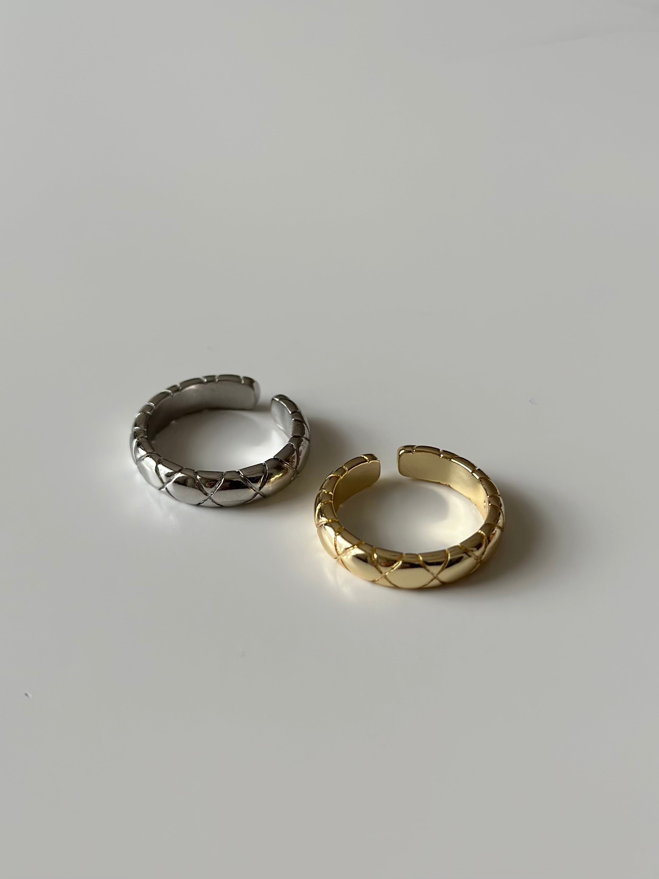 S925 quilted ring