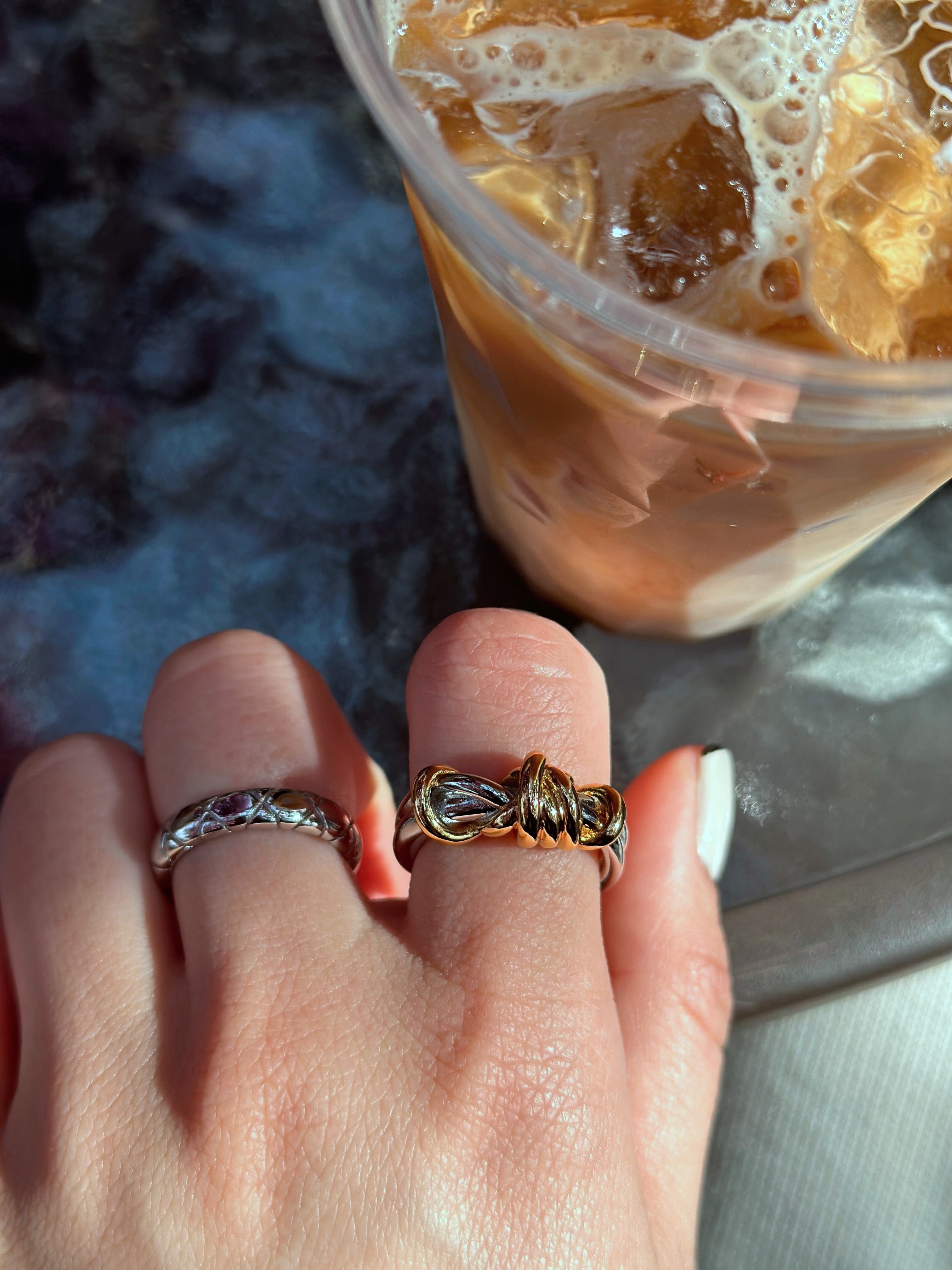 S925 quilted ring