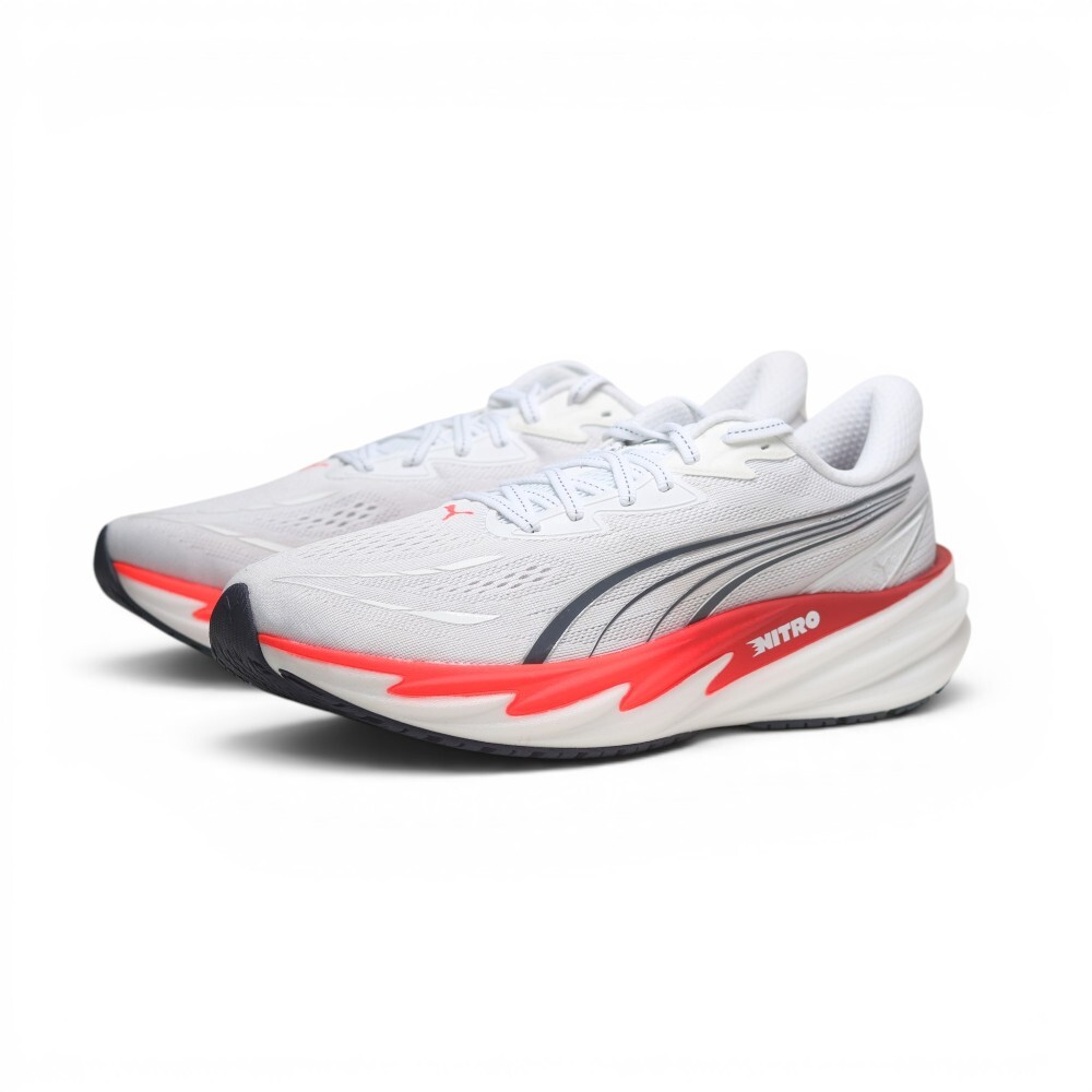 PUMA 慢跑鞋 VELOCITY NITRO 5 灰紅 氮氣 寬楦 運動鞋 男 31369002