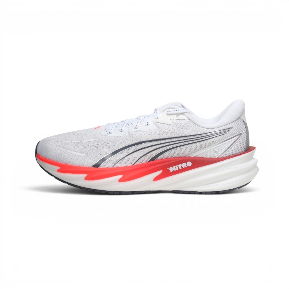 PUMA 慢跑鞋 VELOCITY NITRO 5 灰紅 氮氣 寬楦 運動鞋 男 31369002