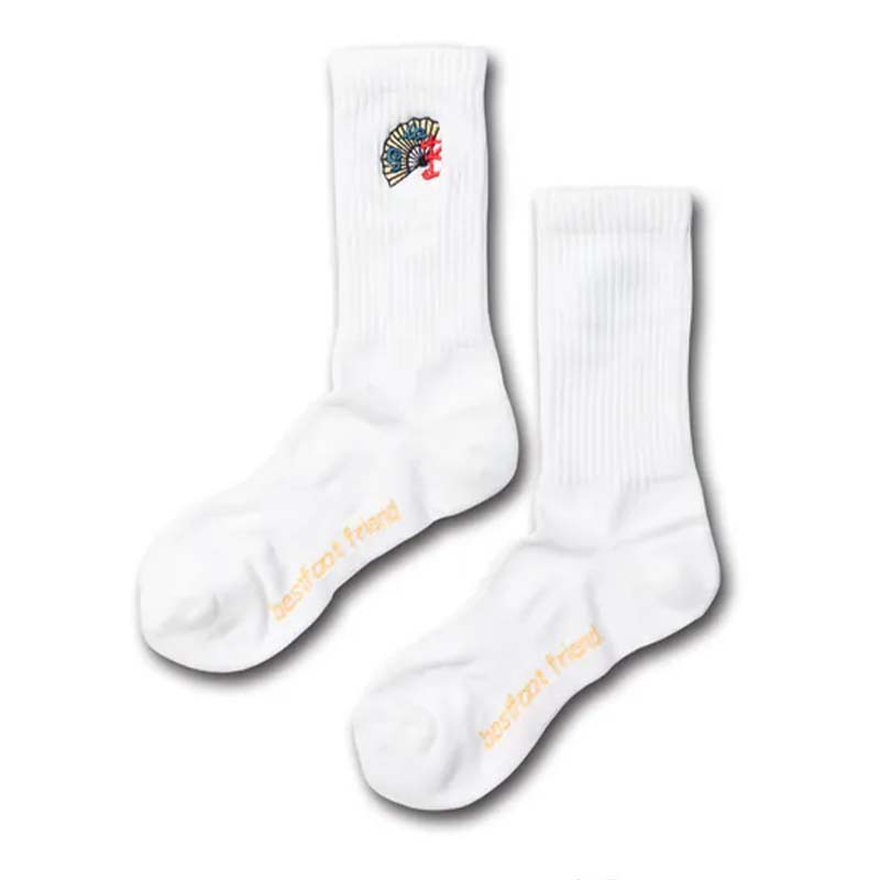 BFF Folding Fan White 折扇 扇子 白色 中筒襪 襪子 BFF-14 [台灣現貨]