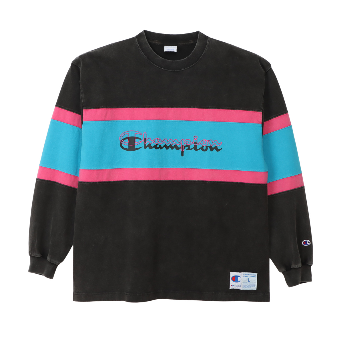 男款-CASUAL 寬版長袖TEE-黑色(C3-D407-090)