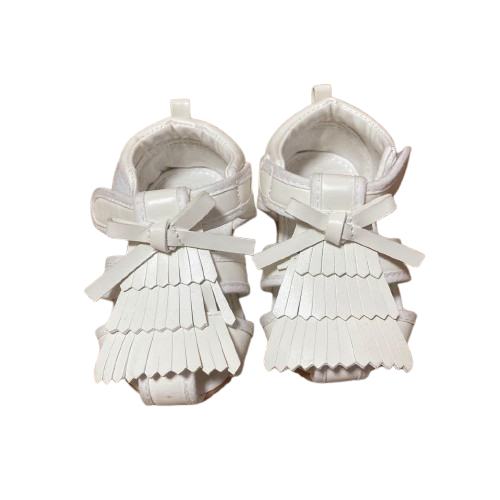 【Nishimatsuya】Multi-Tier Tassel Bowknot First Walker Sandals (White)