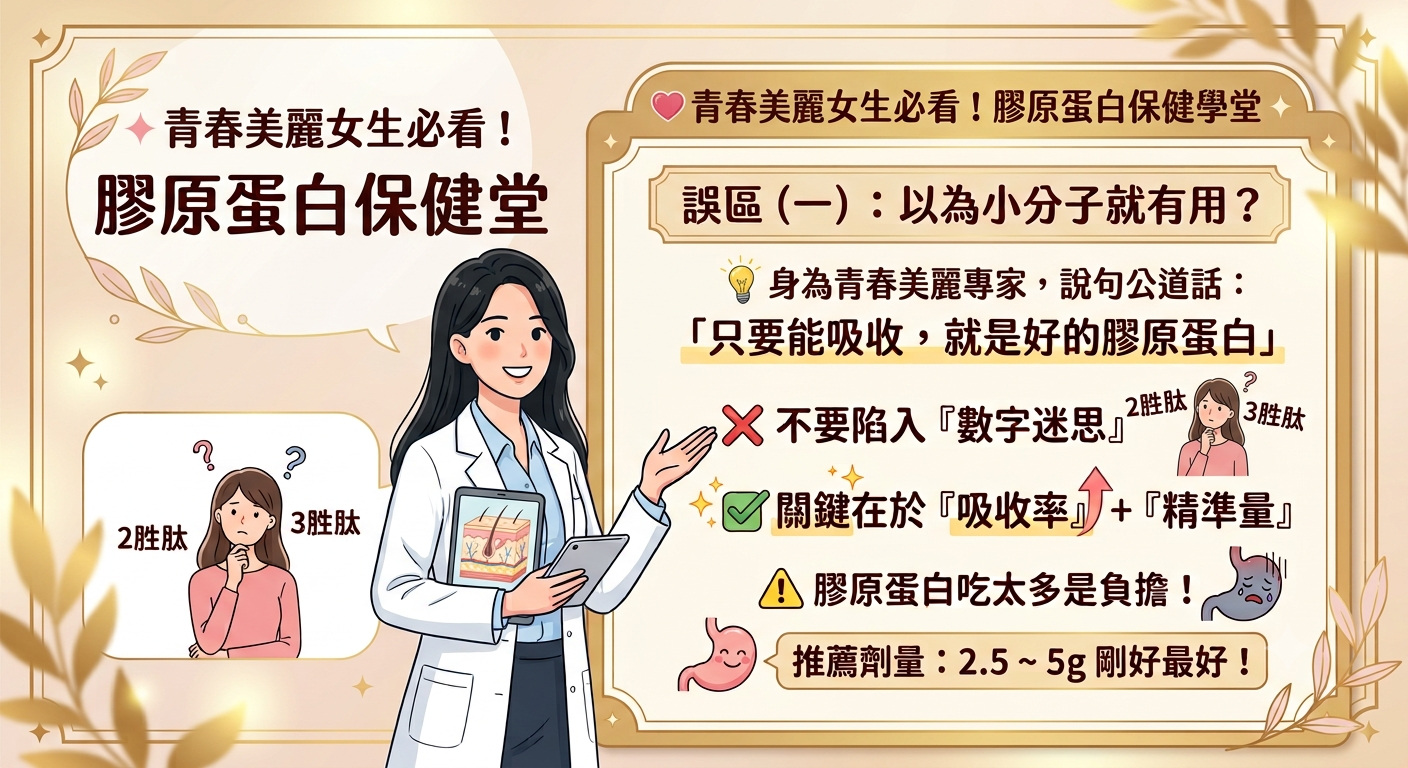 膠原蛋白怎麼吃?乙禾生醫專家解析吸收率與精準量,推薦每日膠原蛋白劑量2.5g~5g
