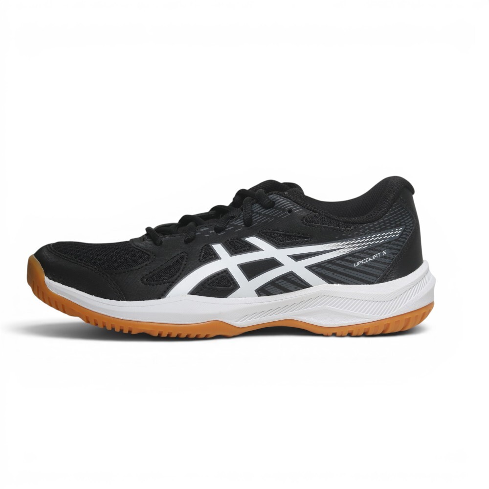 ASICS 排球鞋 UPCOURT 6 GS 黑白 膠底 室內 羽排鞋 大童 女 1074A045001