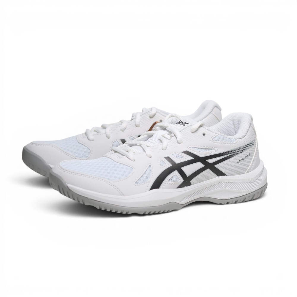 ASICS 排球鞋 UPCOURT 6 GS 白黑 膠底 室內 羽排鞋 大童 女 1074A045101
