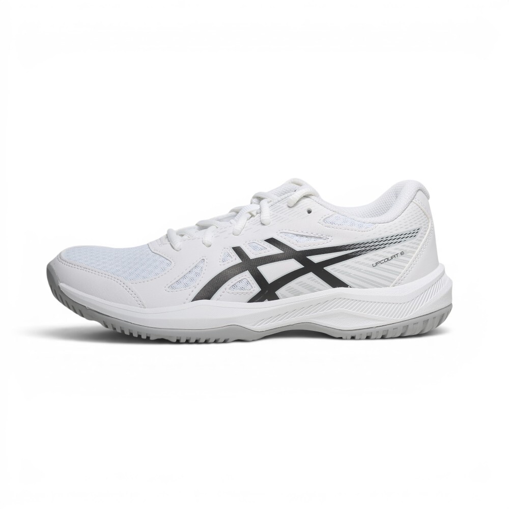 ASICS 排球鞋 UPCOURT 6 GS 白黑 膠底 室內 羽排鞋 大童 女 1074A045101