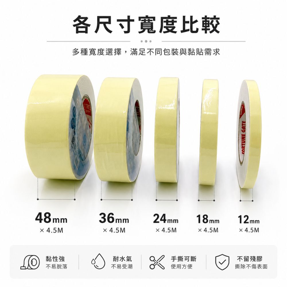 雙面泡棉膠帶 12mm 18mm 24mm 36mm 48mm｜泡棉雙面膠 強力雙面膠帶 高黏度泡棉膠帶 固定膠帶 防水